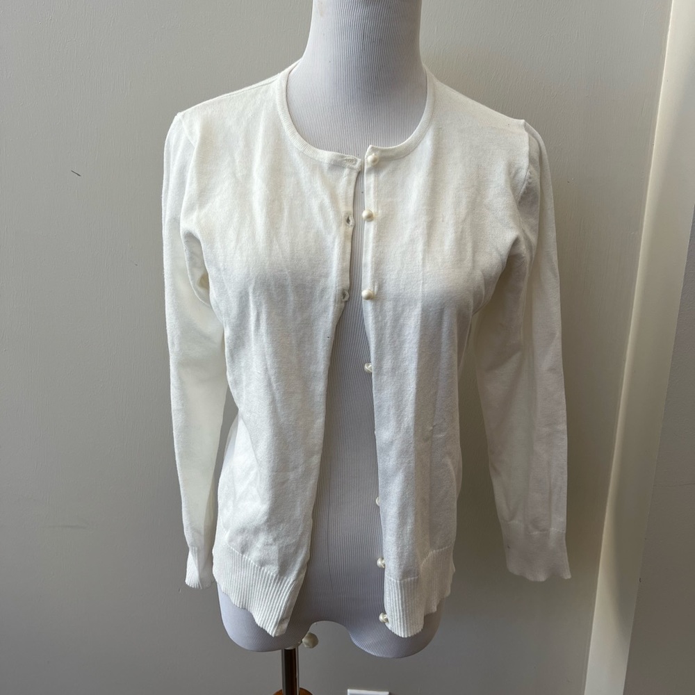 white cardigan